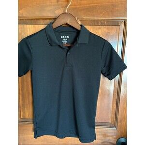 Izod Black Performance Short Sleeve Polo- Boys Medium